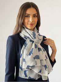 PLAIN WHITE NAVY LIGHTWEIGHT CAT SCARF - A-SHU.CO.UK