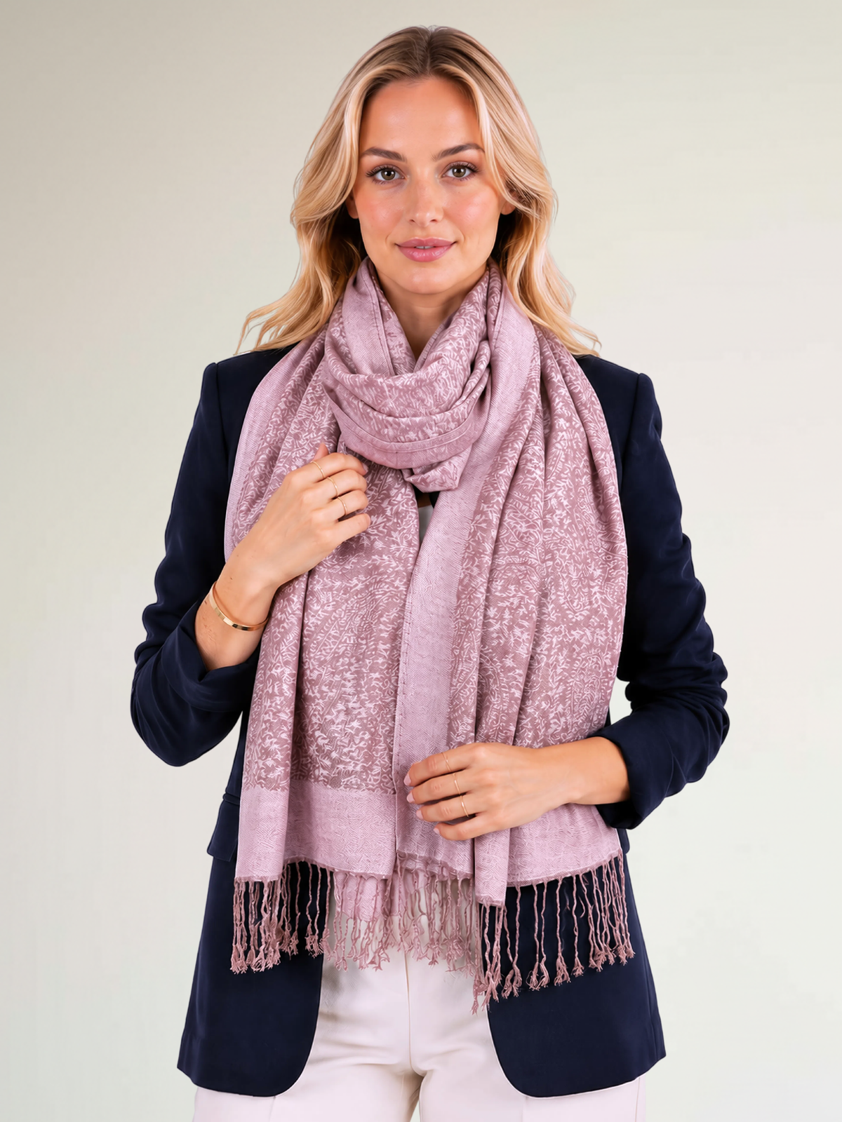 PINK PAISLEY PRINT REVERSIBLE PASHMINA SHAWL SCARF - A-SHU.CO.UK