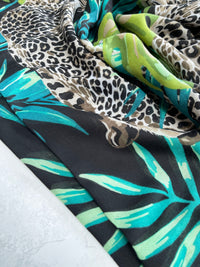 Black Leopard Print Scarf