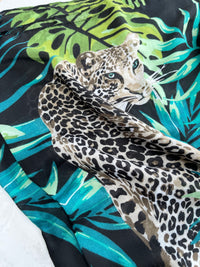 Black Leopard Print Scarf