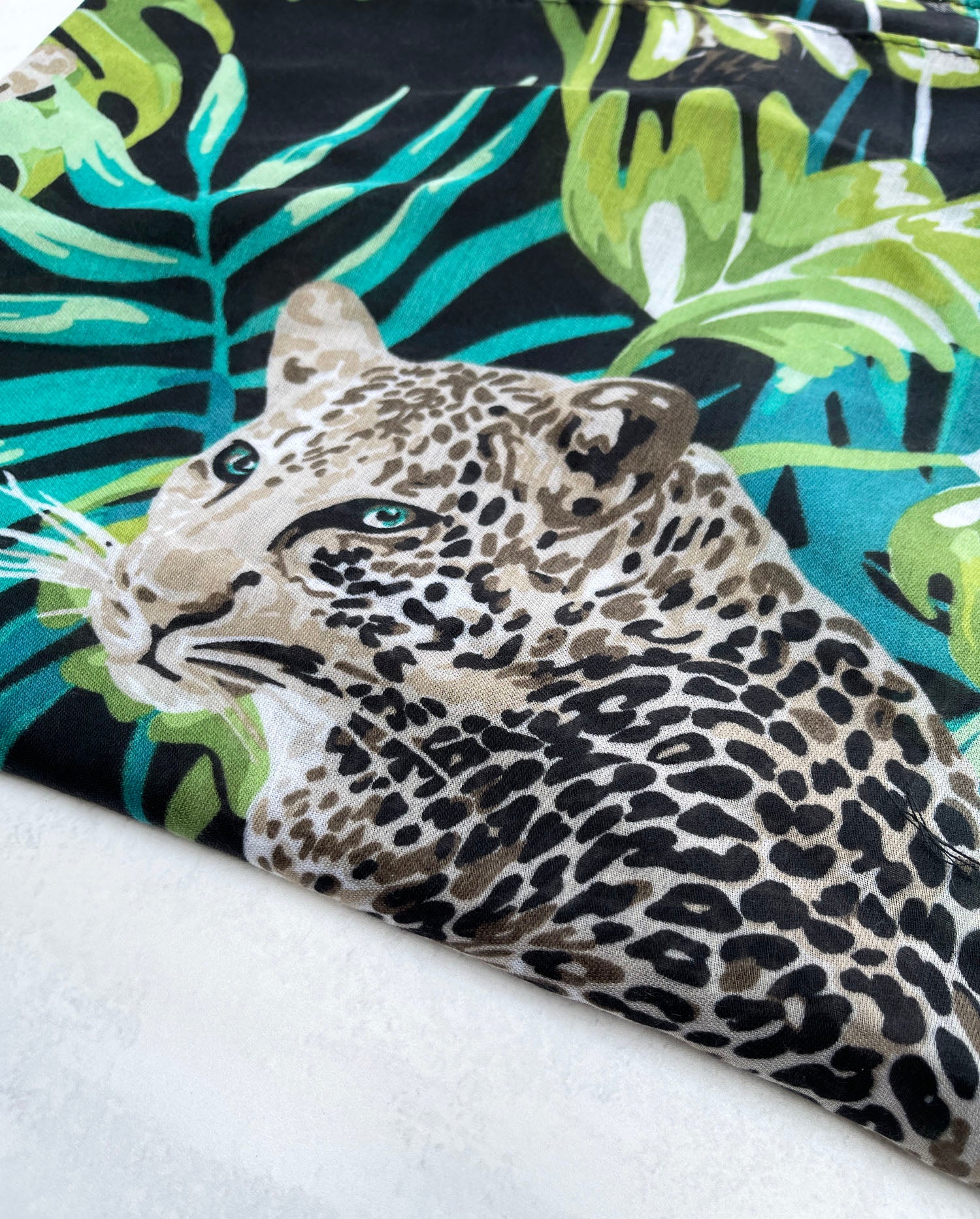 Black Leopard Print Scarf