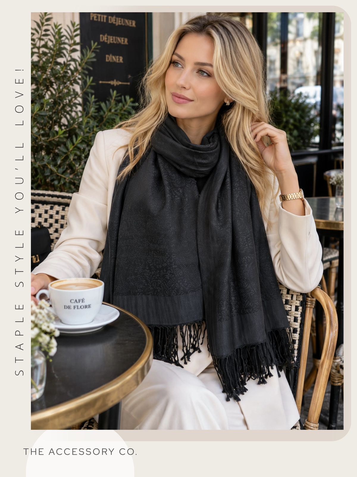 BLACK PAISLEY PRINT REVERSIBLE PASHMINA SHAWL SCARF - A-SHU.CO.UK