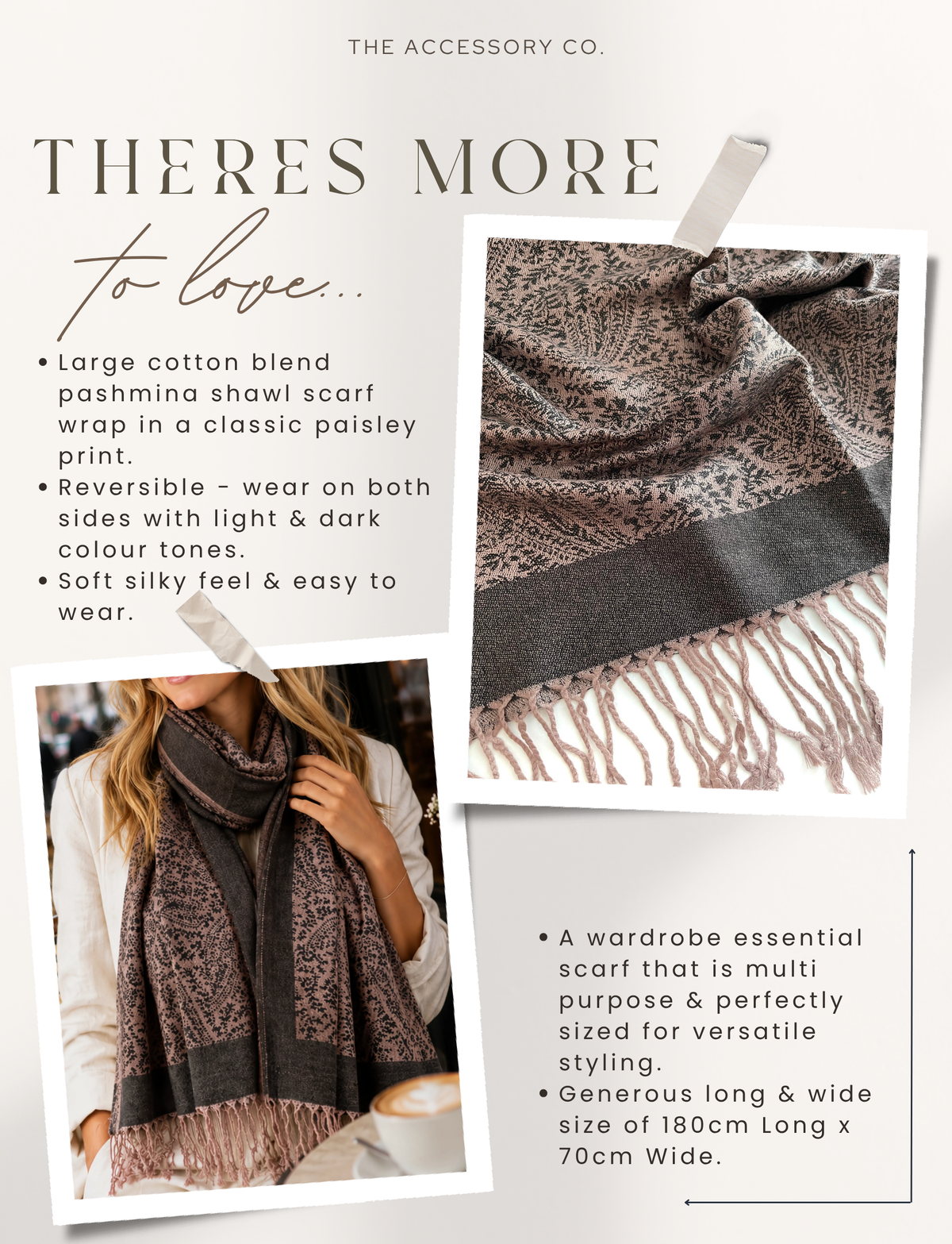 BLACK PAISLEY PRINT REVERSIBLE PASHMINA SHAWL SCARF - A-SHU.CO.UK