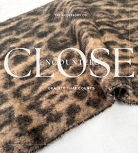 BROWN FLUFFY LEOPARD PRINT OVERSIZED BLANKET SCARF SHAWL WRAP