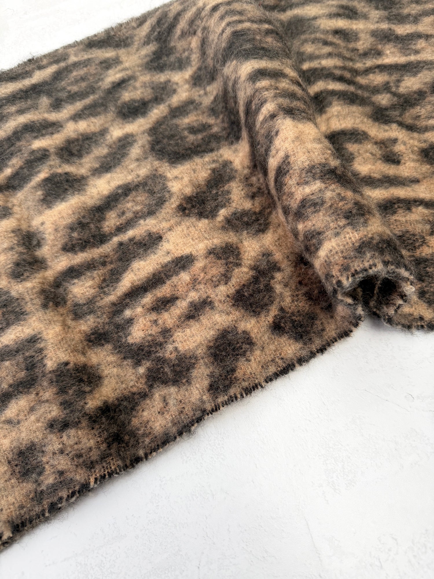 BROWN FLUFFY LEOPARD PRINT OVERSIZED BLANKET SCARF SHAWL WRAP