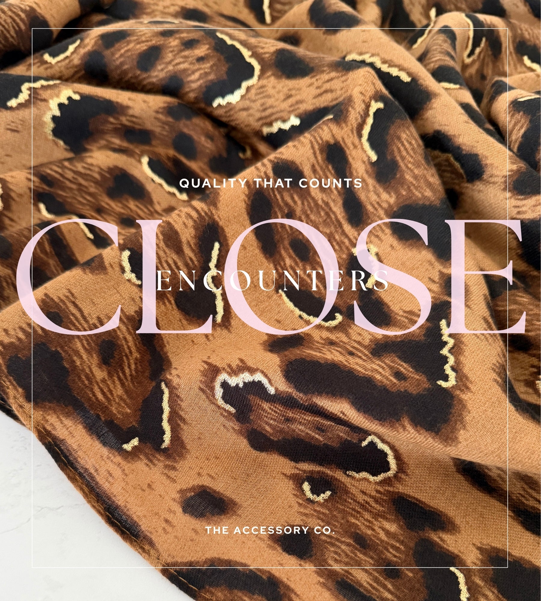 BROWN COTTON BLEND METALLIC LEOPARD PRINT SCARF