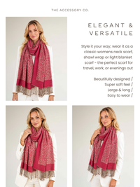 BURGUNDY PAISLEY PRINT REVERSIBLE PASHMINA SHAWL SCARF - A-SHU.CO.UK