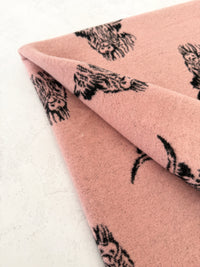 CASHMERE HIGHLAND COW PRINT REVERSIBLE WINTER SHAWL BLANKET SCARF - PINK