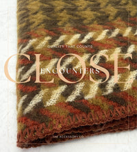 CHUNKY GREEN TARTAN HERRINGBONE STITCHED EDGE SCARF