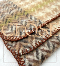 CHUNKY CREAM TARTAN HERRINGBONE STITCHED EDGE SCARF