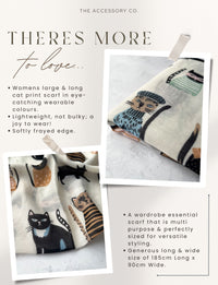 CREAM AND BLACK LIGHTWEIGHT BORDER CAT SCARF