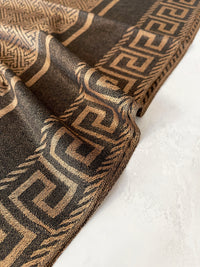 GEOMETRIC BLACK LIGHTWEIGHT PASHMINA SHAWL SCARF