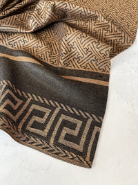 GEOMETRIC BLACK LIGHTWEIGHT PASHMINA SHAWL SCARF