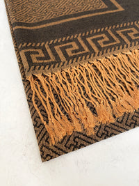 GEOMETRIC BLACK LIGHTWEIGHT PASHMINA SHAWL SCARF