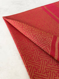GEOMETRIC CORAL RED LIGHTWEIGHT PASHMINA SHAWL SCARF