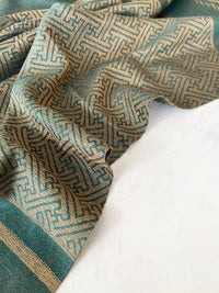 GEOMETRIC TEAL LIGHTWEIGHT PASHMINA SHAWL SCARF