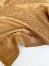 GEOMETRIC GOLDEN BEIGE LIGHTWEIGHT PASHMINA SHAWL SCARF