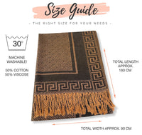 GEOMETRIC BLACK LIGHTWEIGHT PASHMINA SHAWL SCARF