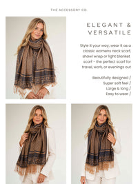 GEOMETRIC PLUM LIGHTWEIGHT PASHMINA SHAWL SCARF - A-SHU.CO.UK