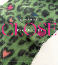 GREEN HEART LEOPARD PRINT OVERSIZED BLANKET SCARF SHAWL WRAP