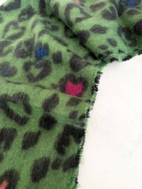 GREEN HEART LEOPARD PRINT OVERSIZED BLANKET SCARF SHAWL WRAP