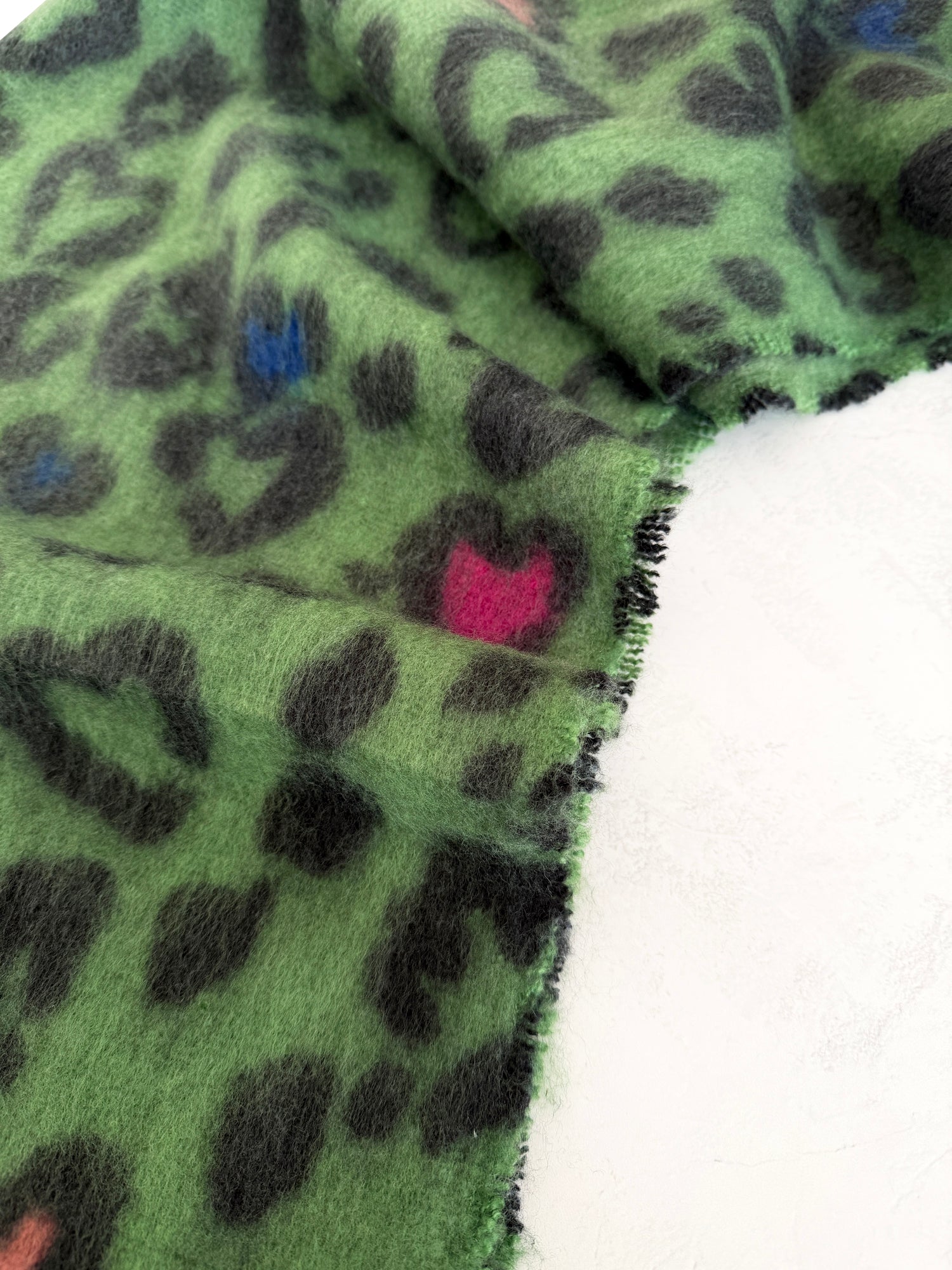 GREEN HEART LEOPARD PRINT OVERSIZED BLANKET SCARF SHAWL WRAP