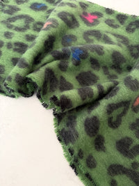 GREEN HEART LEOPARD PRINT OVERSIZED BLANKET SCARF SHAWL WRAP