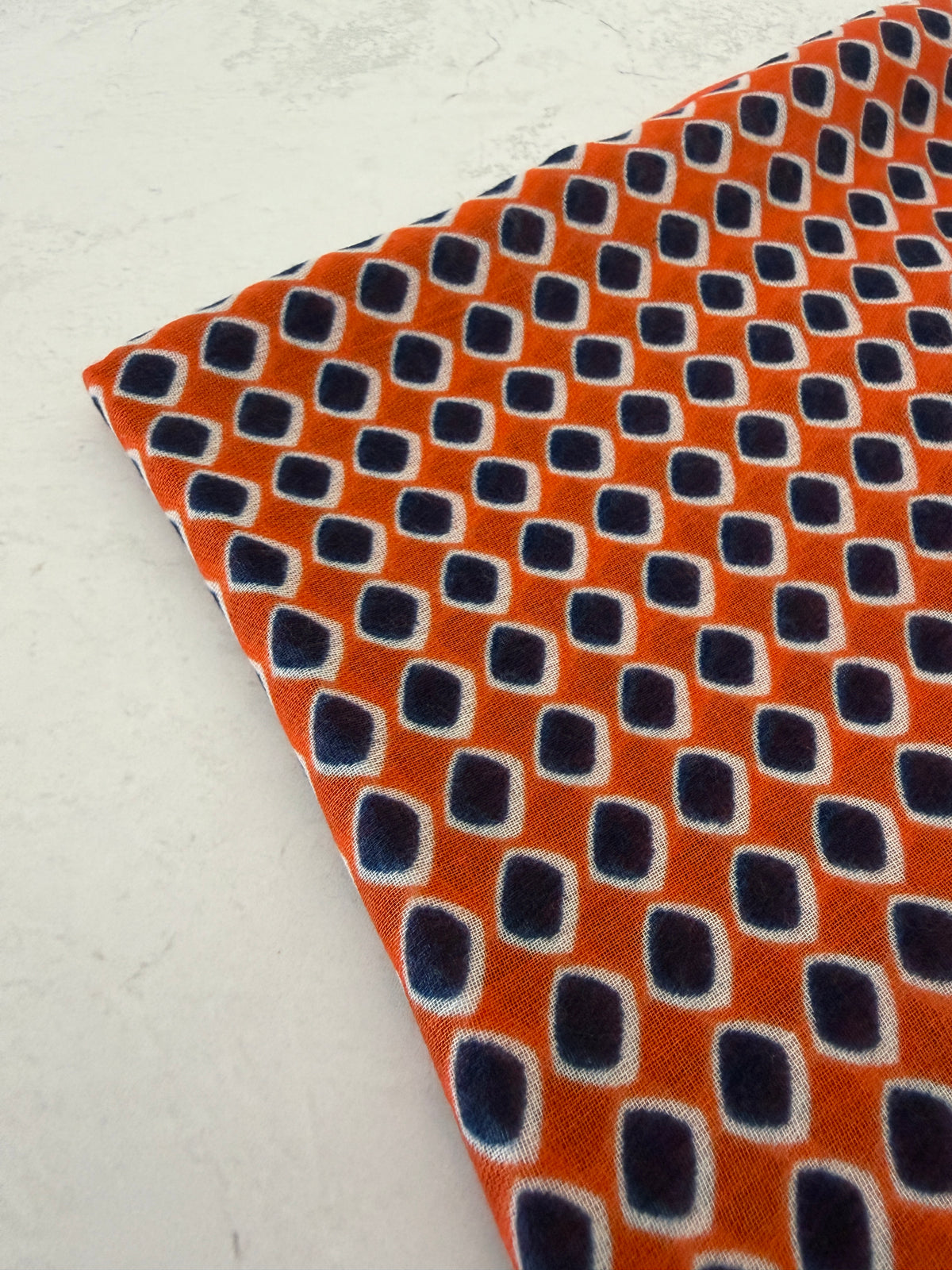 LARGE ORANGE DIAMOND PRINT SHAWL SCARF WITH TASSELS - A-SHU.CO.UK