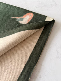 LARGE GREEN ROBIN REVERSIBLE WINTER SHAWL BLANKET SCARF