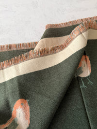 LARGE GREEN ROBIN REVERSIBLE WINTER SHAWL BLANKET SCARF