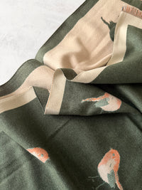 LARGE GREEN ROBIN REVERSIBLE WINTER SHAWL BLANKET SCARF