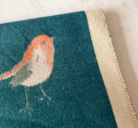 LARGE TEAL ROBIN REVERSIBLE WINTER SHAWL BLANKET SCARF