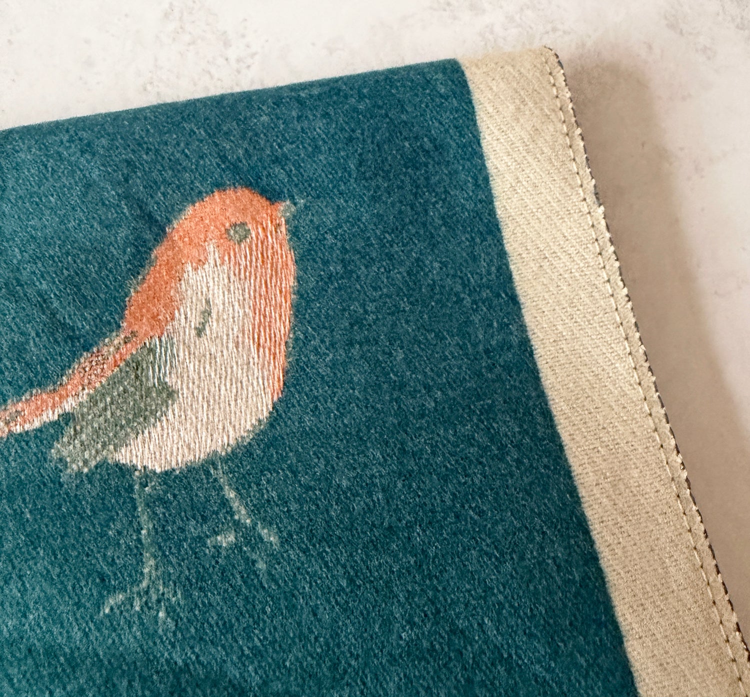 LARGE TEAL ROBIN REVERSIBLE WINTER SHAWL BLANKET SCARF
