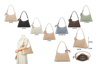 BEIGE SHOULDER BAG WITH SCARF TIE