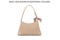 BEIGE SHOULDER BAG WITH SCARF TIE