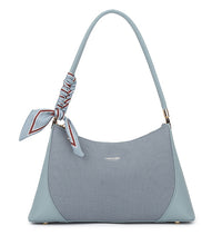 DENIM BLUE SHOULDER BAG WITH SCARF TIE
