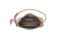 TAUPE BEIGE SHOULDER BAG WITH SCARF TIE