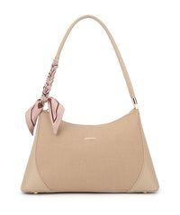 TAUPE BEIGE SHOULDER BAG WITH SCARF TIE
