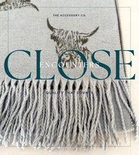 LARGE BABY BLUE HIGHLAND COW CASHMERE REVERSIBLE SHAWL SCARF