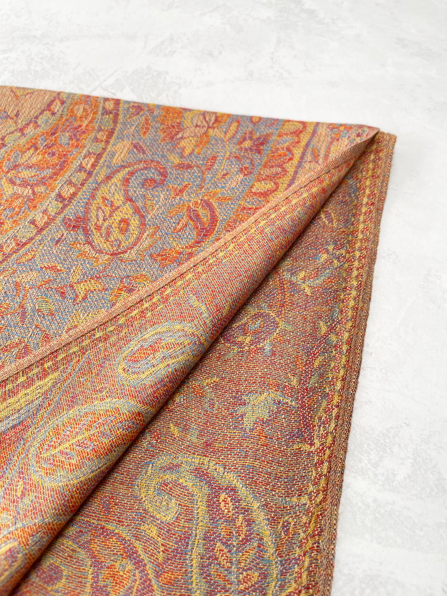 LARGE BEIGE MULTI COLOUR PAISLEY PASHMINA SHAWL SCARF WRAP