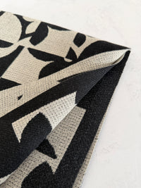 LARGE BLACK ABSTRACT FLORAL PRINT REVERSIBLE WINTER SHAWL BLANKET SCARF