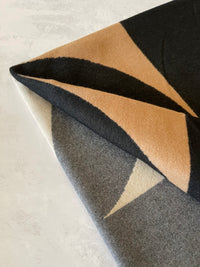LARGE BLACK CASHMERE RETRO PRINT REVERSIBLE WINTER SHAWL BLANKET SCARF - A-SHU.CO.UK