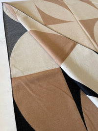 LARGE BLACK CASHMERE RETRO PRINT REVERSIBLE WINTER SHAWL BLANKET SCARF - A-SHU.CO.UK