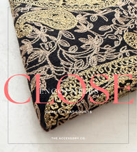 LARGE BLACK PAISLEY CASHMERE COTTON BLEND WINTER SHAWL BLANKET SCARF