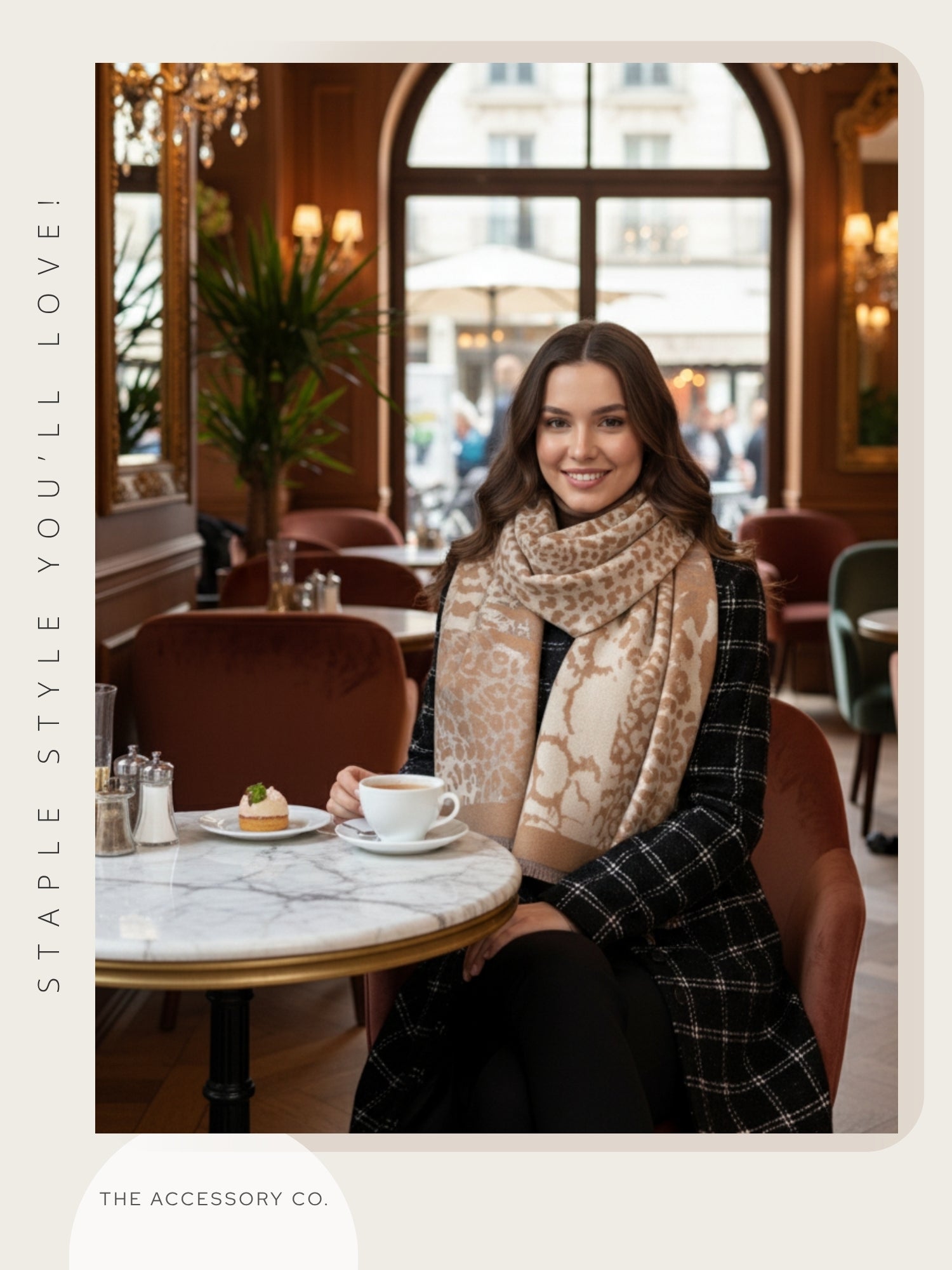 LARGE CAMEL ZEBRA LEOPARD PRINT REVERSIBLE WINTER SHAWL BLANKET SCARF