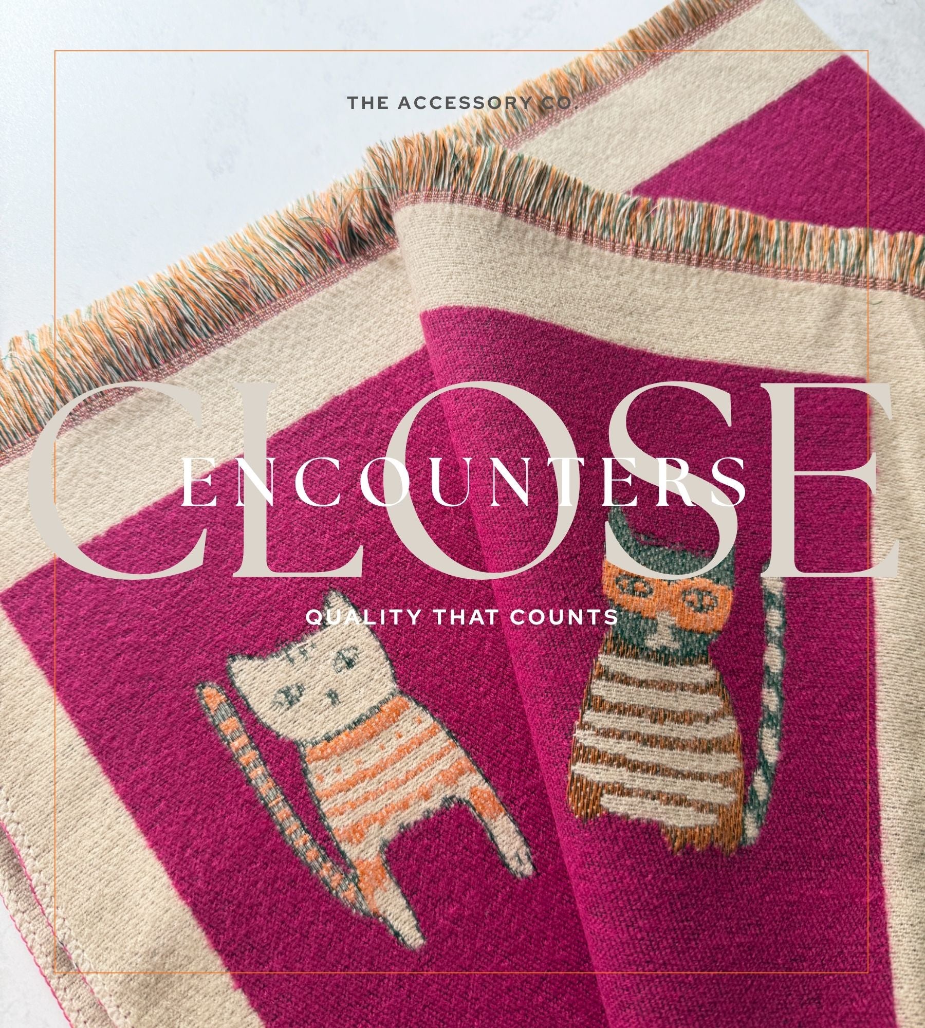 LARGE CASHMERE FUCHSIA PINK CAT PRINT REVERSIBLE WINTER SHAWL BLANKET SCARF