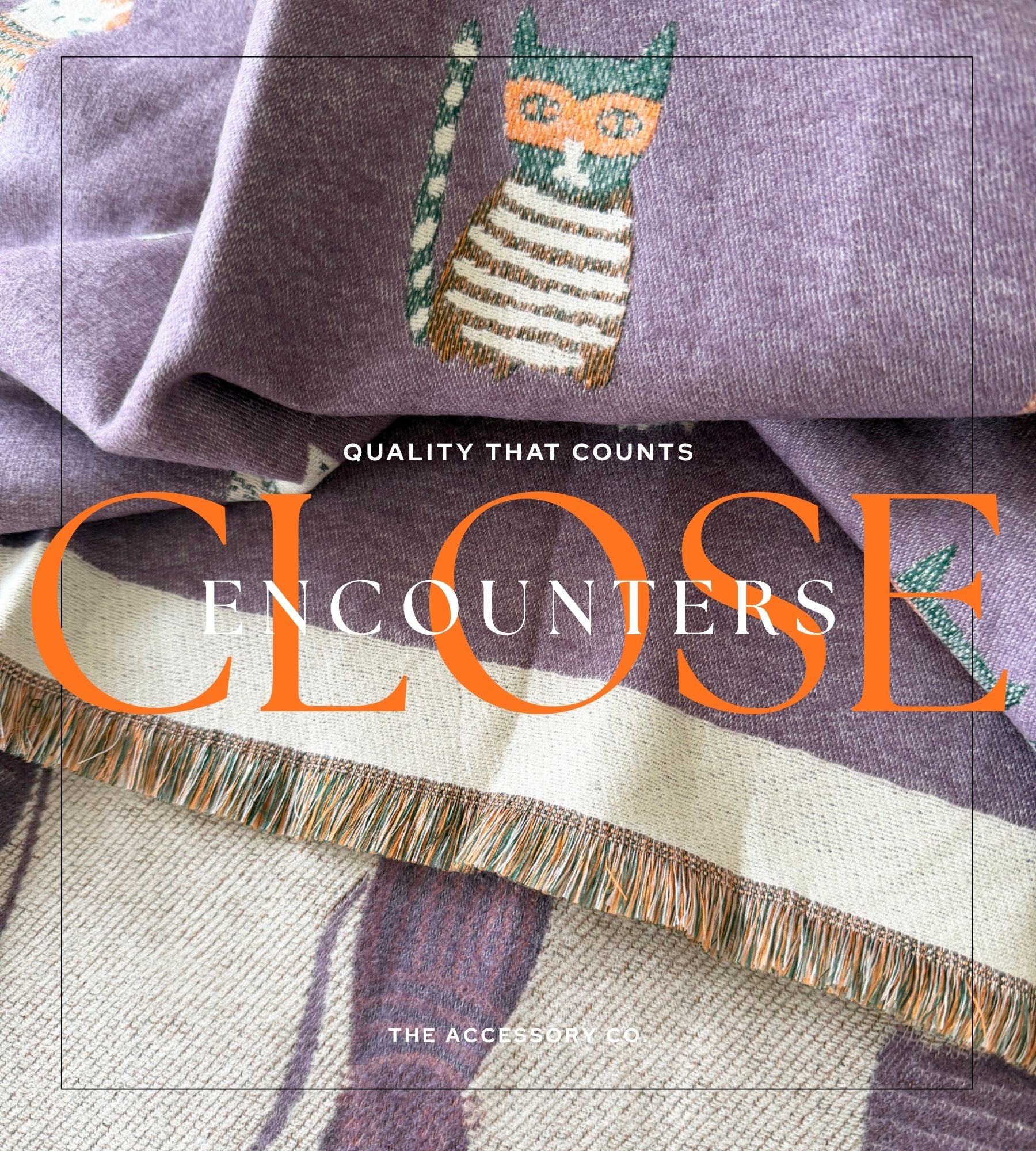 LARGE CASHMERE LILAC CAT PRINT REVERSIBLE WINTER SHAWL BLANKET SCARF