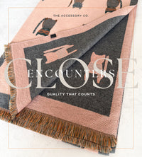 LARGE CASHMERE PINK/GREY CAT PRINT REVERSIBLE WINTER SHAWL BLANKET SCARF
