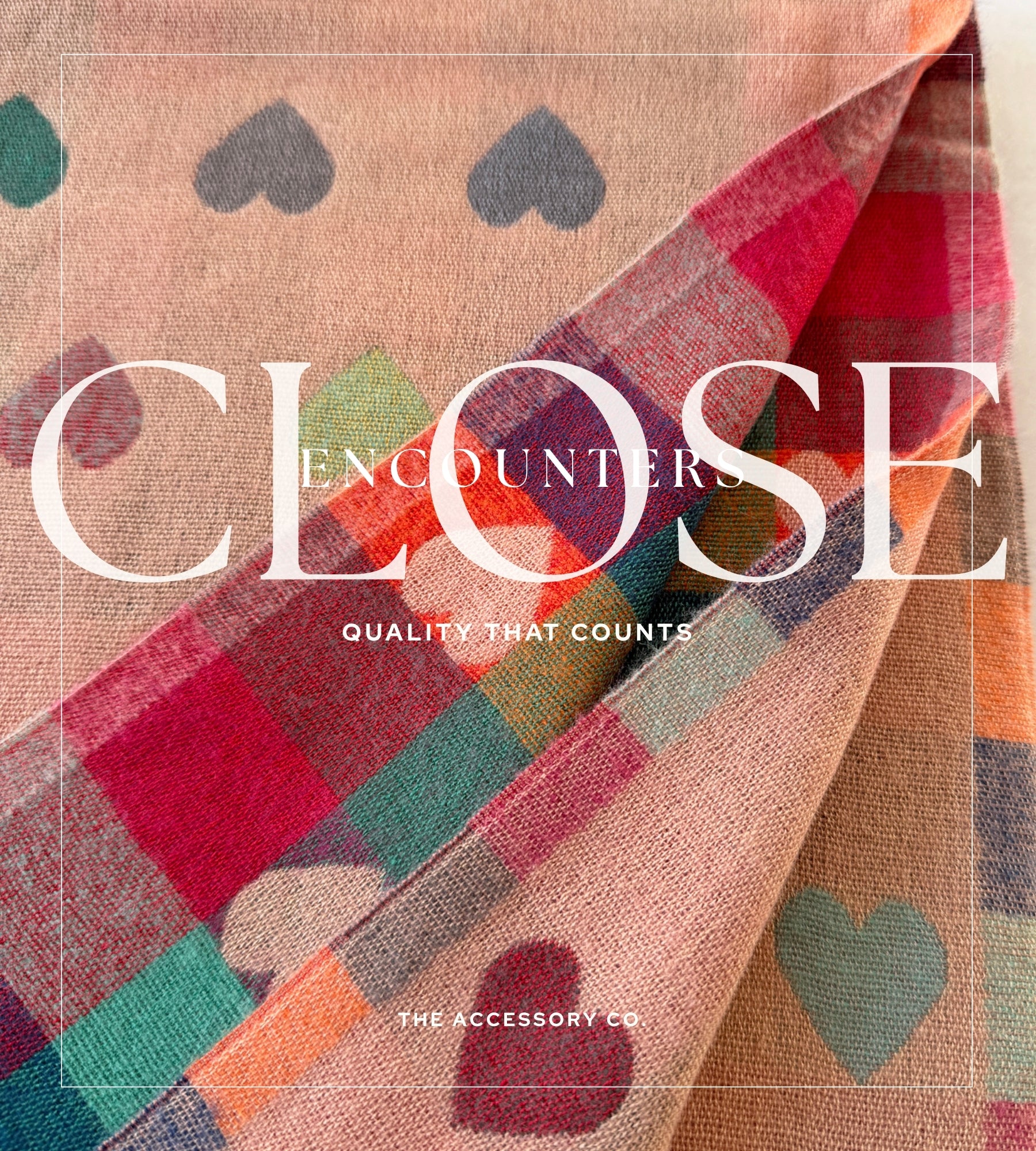 LARGE CHECKED HEART PRINT REVERSIBLE WINTER SHAWL BLANKET SCARF - PINK