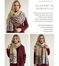 Cream Multicolour Leopard Print Scarf